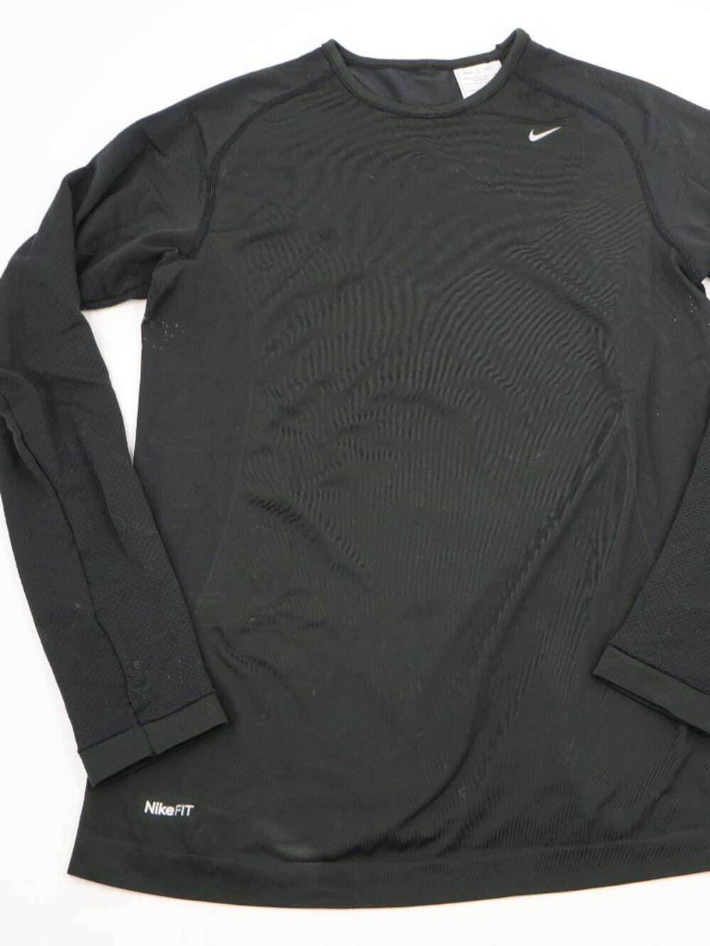 Nike Fit Dry Base Layer Top Mens Large Black Long Sleeve 269257-010